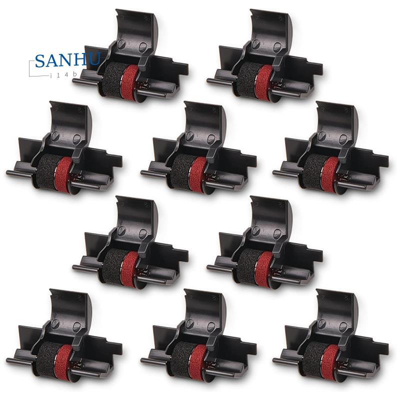 10 ชิ้นเครื่องคิดเลขเครื่องพิมพ์ริบบิ้นหมึกสีดําและสีแดงลูกกลิ้งเครื่องพิมพ์ริบบิ้น IR40T IR-40T สํา