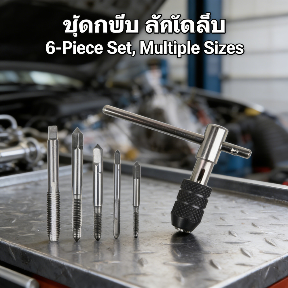 ชุดต๊าบเกลียว ชุดทำเกลียวใน 6 ชิ้น TAP WRENCH SET M3 M4 M5 M6 M8