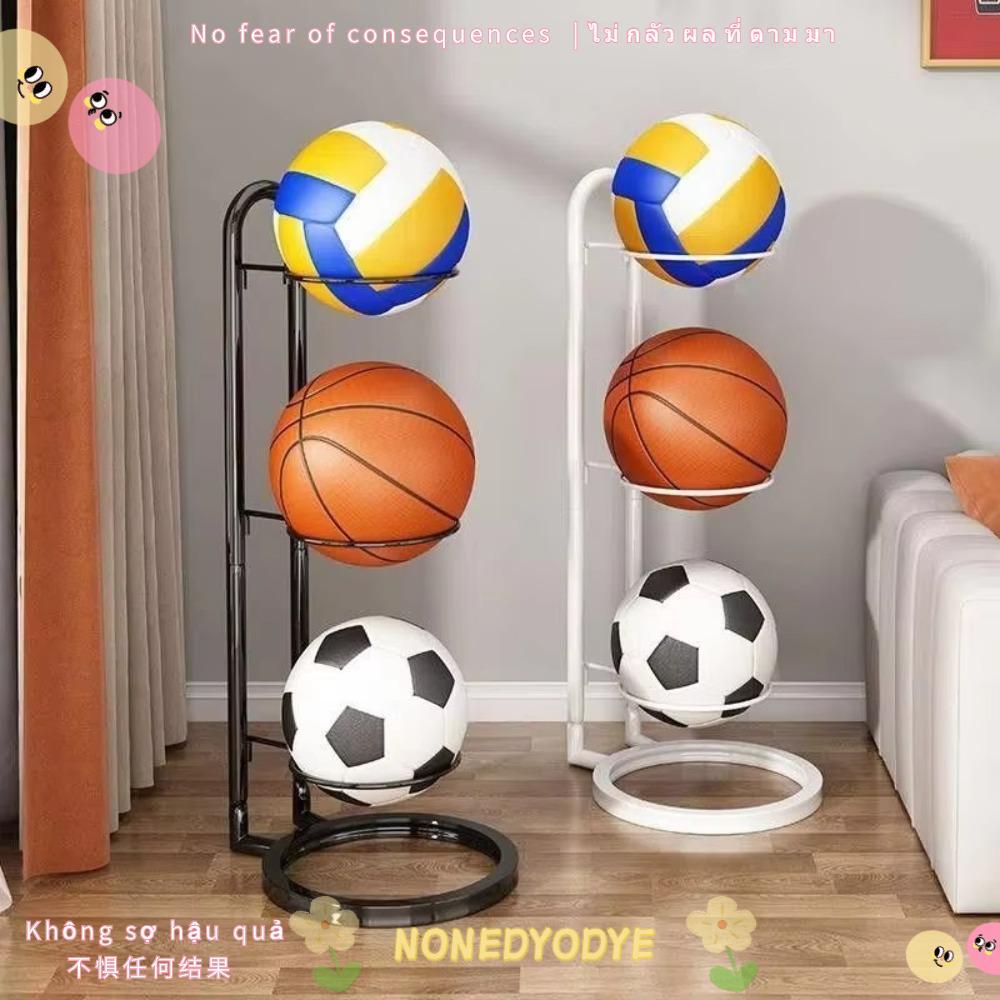 NONDYYODYE Ball Storage Holder,ขาตั้งฟุตบอลมัลติฟังก์ชั่นที่ทนทาน,ประหยัดพื้นที่รับน้ําหนักเหล็กหล่อชั้นเก็บของหลายชั้น