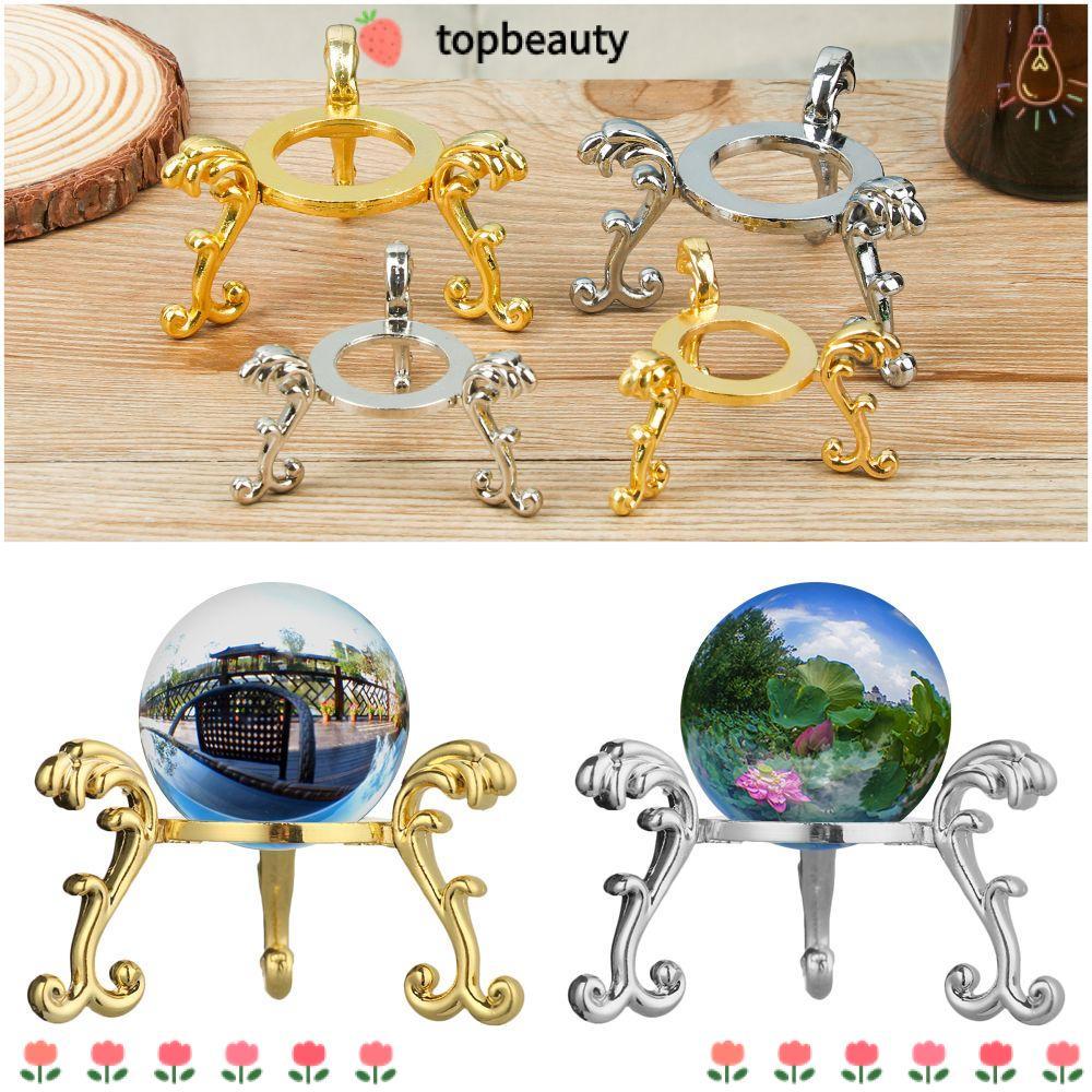 TOPBEAUTY Sphere Stone Support หัตถกรรมหุ่นของขวัญผู้ถือโลหะ