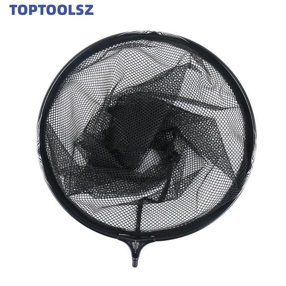 TOPTOOLS หัวตกปลา, ลงจอดตกปลาแบบตะขอตกปลาแบบลึก, อุปกรณ์เสริมเครื่องมือตกปลาผ้าตาข่ายนาโนสีดํา