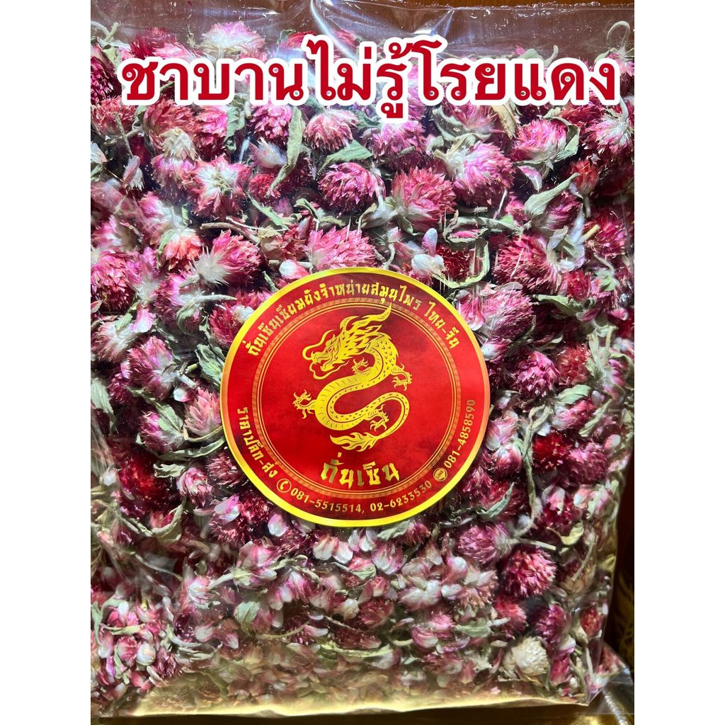 ชาบานไม่รู้โรยแดง ชาบานไม่รู้โรย ชาดอกบานไม่รู้โรย ดอกบานไม่รู้โรยแดงบรรจุ100กรัมราคา270บาท