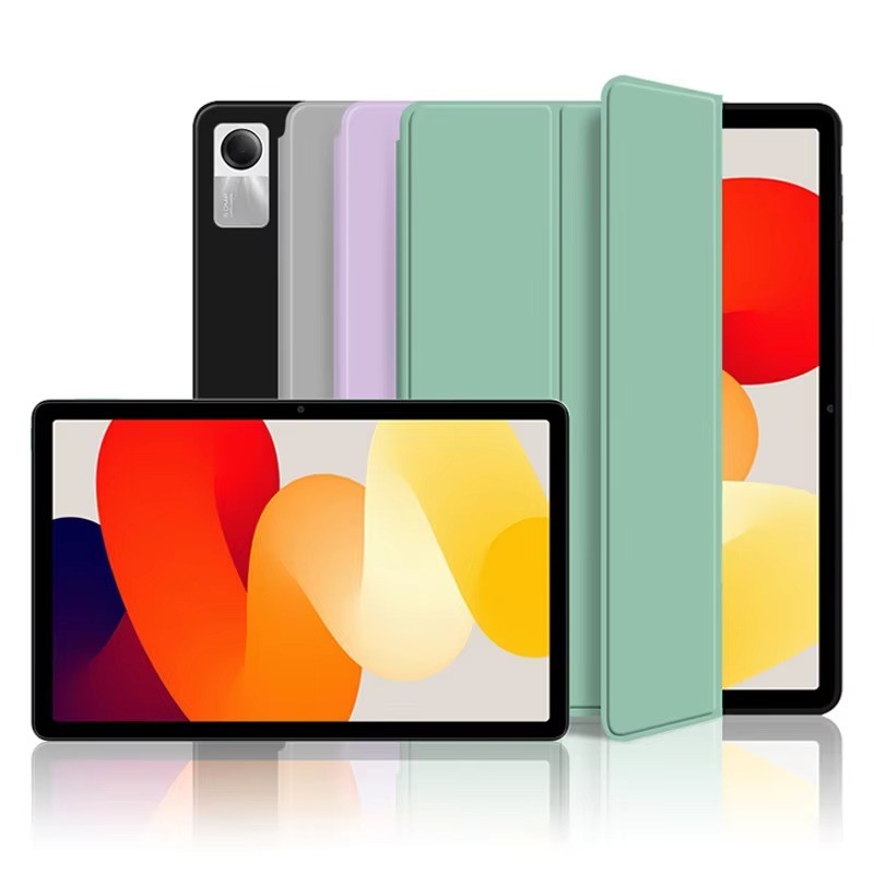 กรณีแท็บเล็ตสําหรับRedmi Pad 2 9.7 SE 8.7 11 10.61 ซิลิโคนนุ่มปกหลังสําหรับRedmi K Pad 2 8.8 TPU Tri-พับขาตั้งแท็บเล็ตเกราะป้องกัน