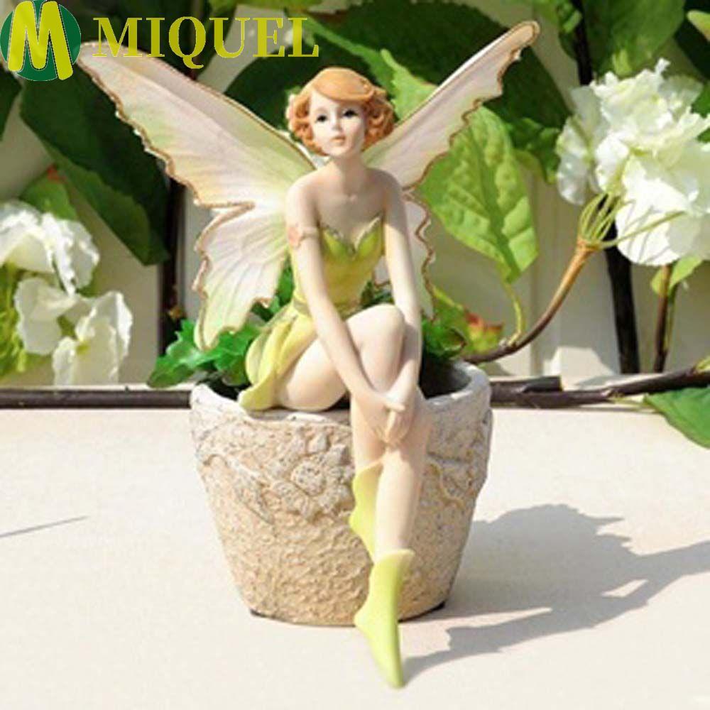 MIQUELZA ดอกไม้นางฟ้าของที่ระลึกเครื่องประดับบ้านยุโรป Fairy Garden Wing Fly Miniatures