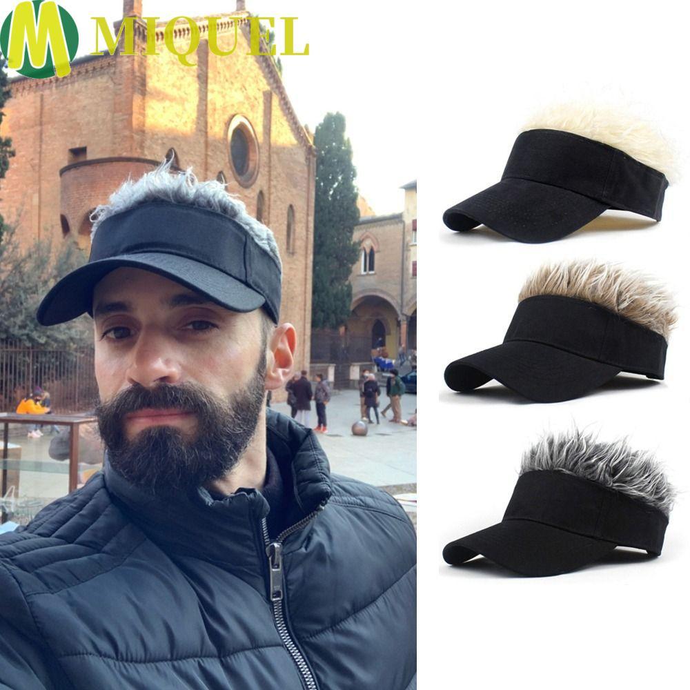 MIQUELZA เบสบอลหมวก Spiked Hairs วิกผมสไตล์คุณภาพสูงกระชับบังแดดปรับ Sun Visor Casual ผู้ชายผู้หญิงปุยวิกผมกอล์ฟเบสบอลหมวก