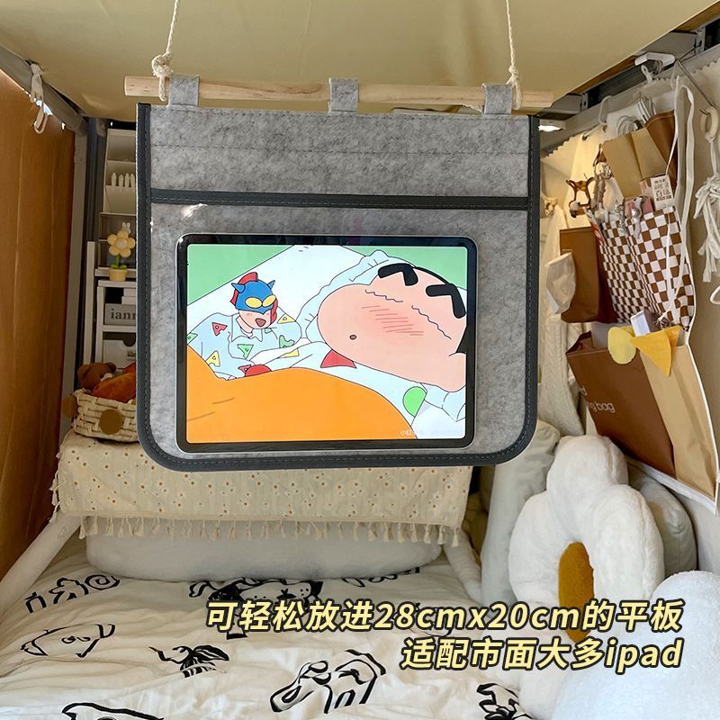 Highly Recommended 床上沉浸式看剧神器学生宿舍懒人床头追剧挂袋ipad平板手机悬挂式26.5.8vv แนะนำเป็นพิเศษ: อุปกรณ์ชมภาพยนตร์ข้างเตี