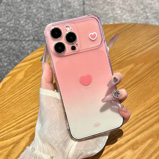 เคส Vivo V70 V60 Lite V50 V40 Y200 5G เคสใสรูปหัวใจ กันกระแทก เคสสีไล่ระดับ ผิวสากนุ่มแบบผิวด้าน กันลายนิ้วมือ เคสหลังโทรศัพท์