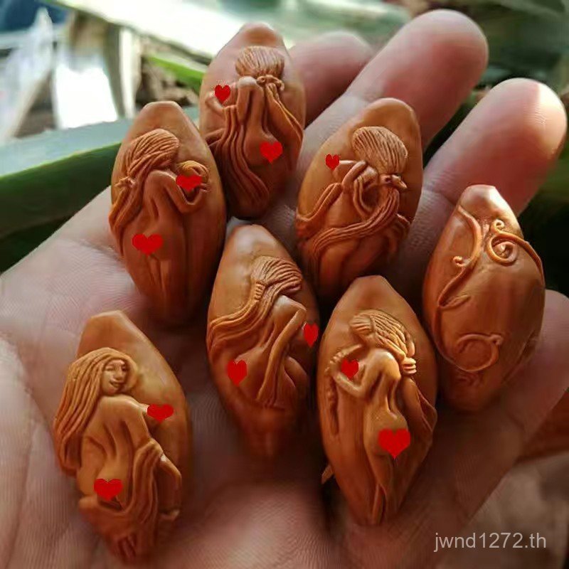 มะกอกแกะสลักสไตล์ Hu Core ครึ่งแกะสลักชาติพันธุ์มะกอกสร้อยข้อมือความงาม Core Handmade String Play Ba