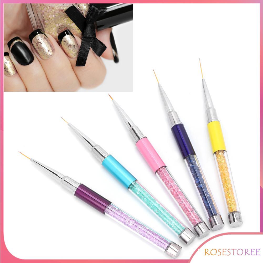 Rosestoree Rosestoree ทั่วไป Nail Art Liner แปรงชุดมืออาชีพสำหรับเล็บ DIY 5 ชิ้น 0.28in-0.79in ในครั