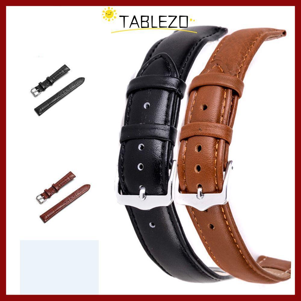 TABLEZO 16 มม.20 มม.22 มม.นาฬิกาข้อมือ Universal ของแท้หนังหัวเข็มขัดเหล็ก Sweatband