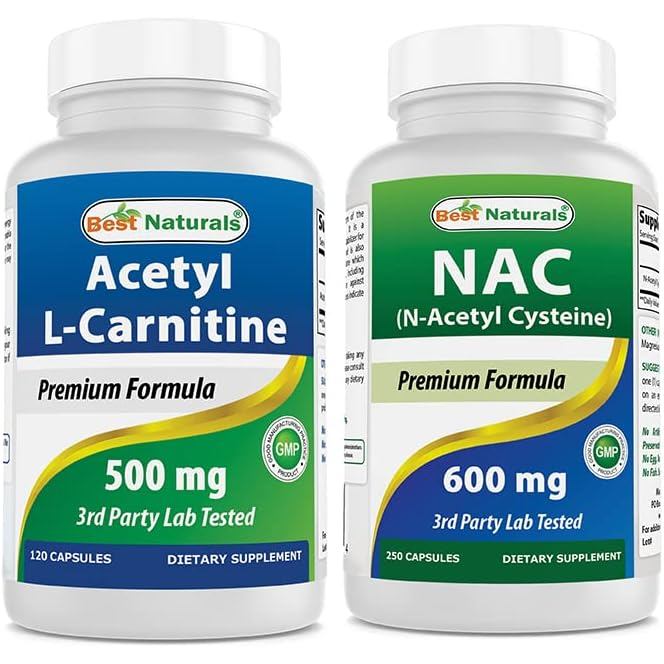 Best Naturals Acetyl L-Carnitine 500 Mg & NAC N-Acetyl-Cysteine 600 มก.