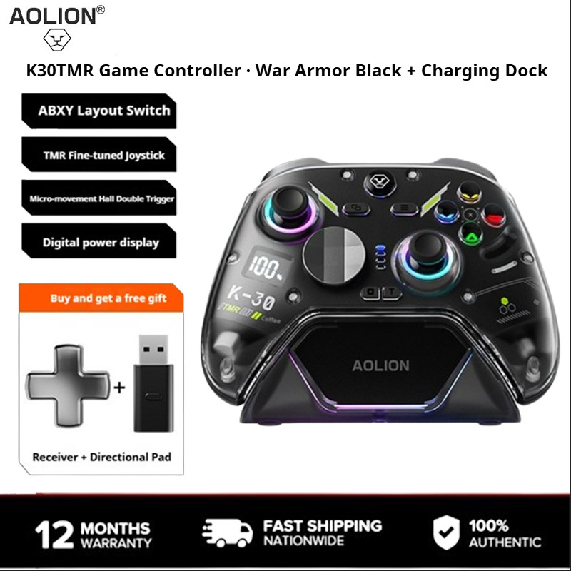 AOLION K30 game controller for PC and Steam, compatible with Nintendo Switch controller, wireless Bl