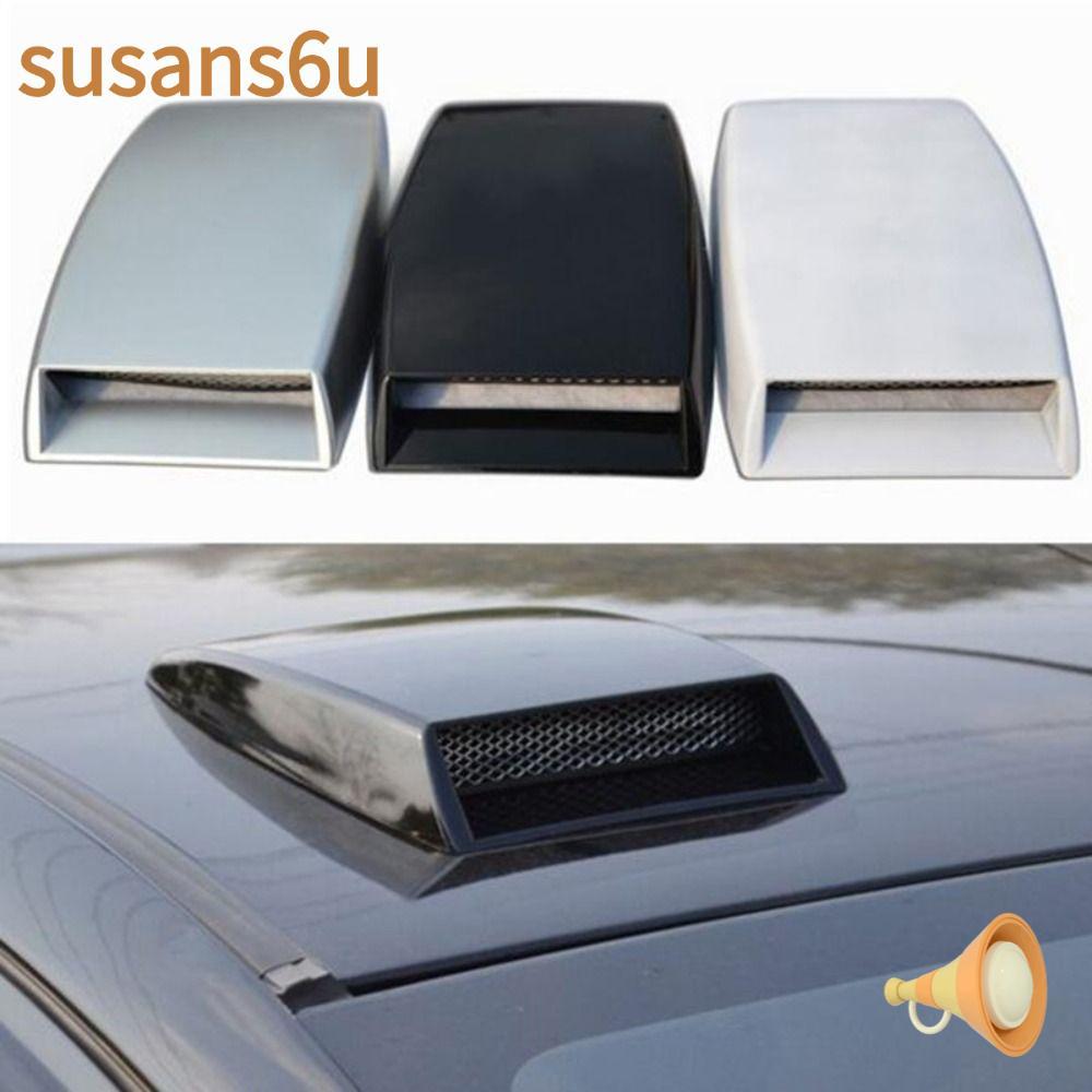 SUSAN สติกเกอร์ปิดฝากระโปรงจำลองสากล ตกแต่งช่องระบายอากาศรถยนต์ ABS กาวในตัว ติดตั้งง่าย สำหรับรถทุกรุ่น