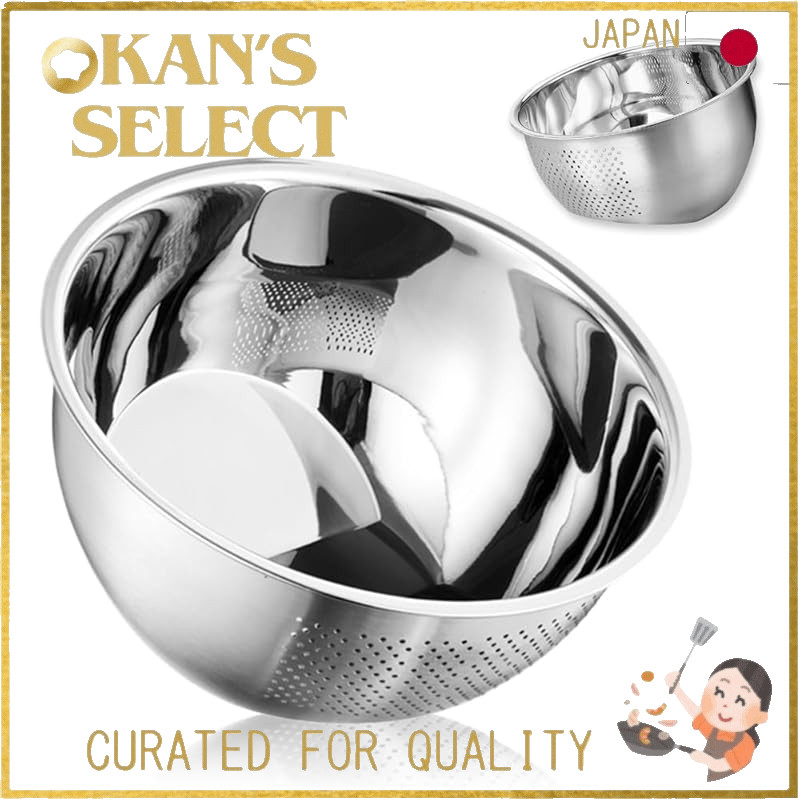 【Just tilt to finish draining!】 Asdays Rice Washing Bowl Stainless Steel Colander Multifunctional Wa