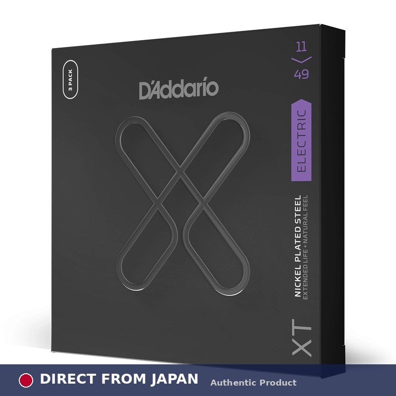 D'Addario Electric Guitar Strings XT Coated Strings Medium .011-.049 XTE1149-3P
