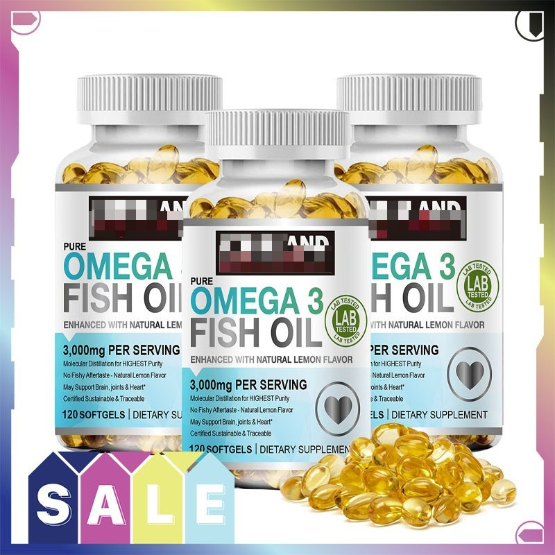 Omega 3 Fish Oil 3000mg DHA & EPA ส่งเสริมพัฒนาการของสมองและเพิ่มความจำ การปกป้องสายตา