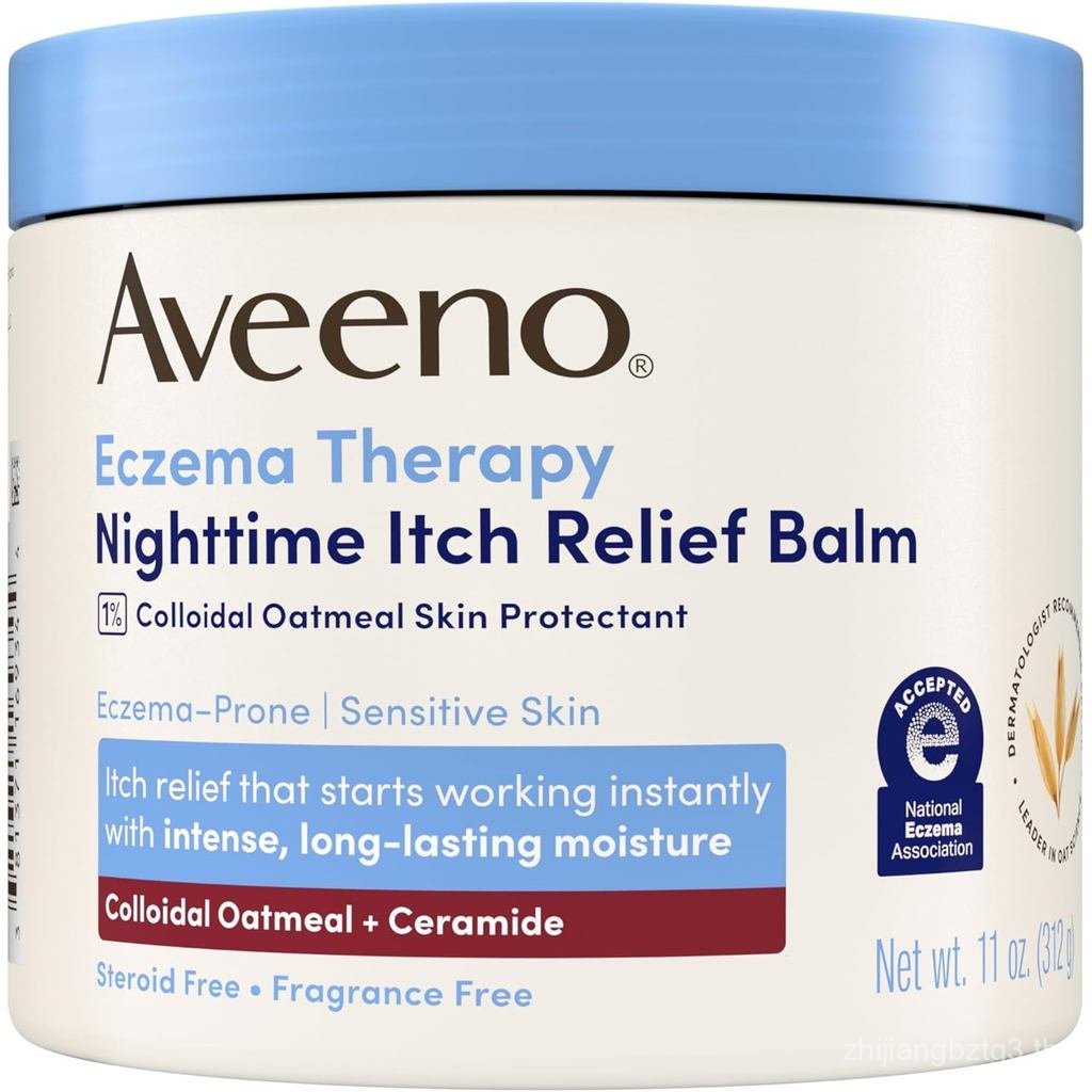 Aveeno Eczema Therapy Nighttime Itch Relief Balm, สูตรข้าวโอ๊ตคอลลอยด์ทันที hes คัน, ผิวกลาก-Prone, 