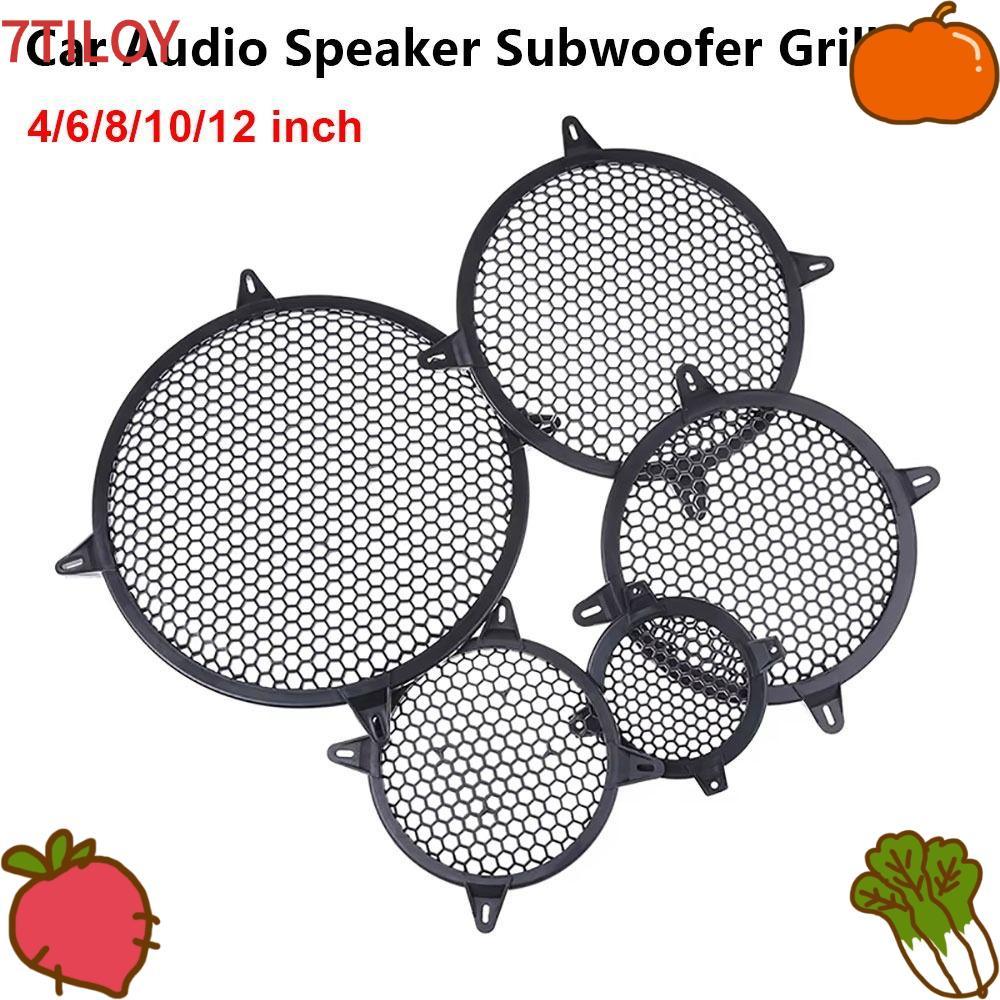 7TILOYSHOP 1 ชิ้น Subwoofer Grill, 4/6/8/10/12 นิ้วเปลี่ยนลําโพง Grille ตาข่ายพลาสติกรอบรถเสียงลําโพง Sub