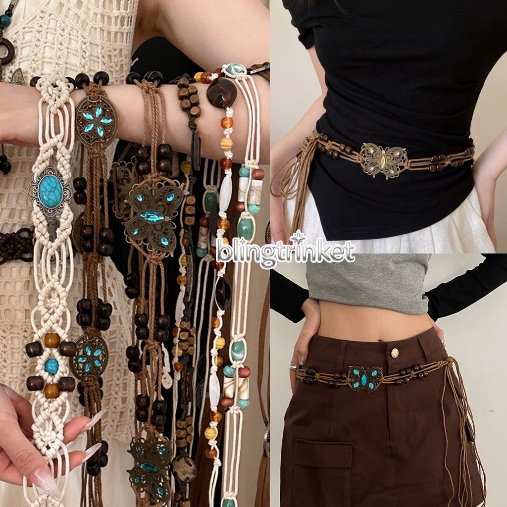 BlingTrinket คุณภาพสูง สร้อยเอว แฟชั่น เครื่องประดับ แนวโน้ม อเนกประสงค์ สไตล์เรโทร ส่งไวจากไทย