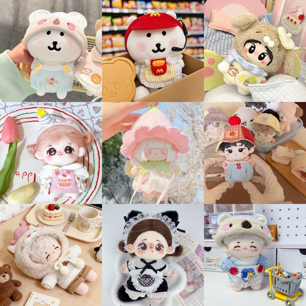 10เซนติเมตรเสื้อผ้าเด็กชุดพุดดิ้งน่ารักตุ๊กตาผ้าฝ้าย3ชิ้นชุดสัตว์ร่างกายปลาดาวร่างกายค้อนร่างกายตุ๊กตาเสื้อผ้า