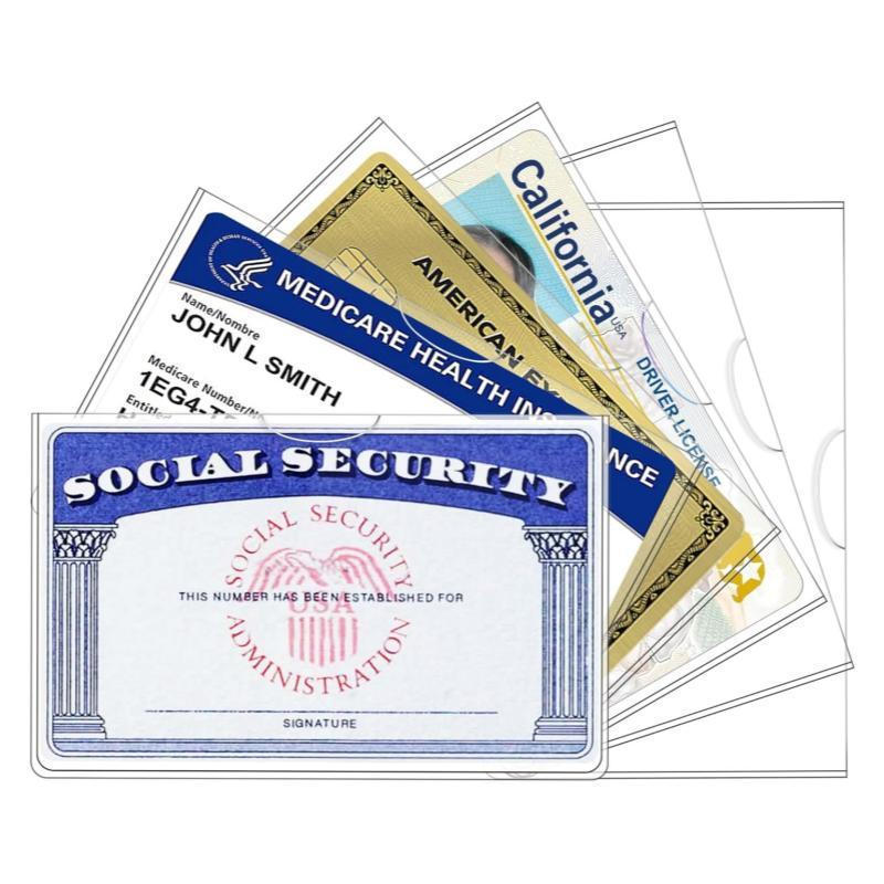 ใหม่ Medicare Holder Protector Sleeves,12Mil PVC ใสกันน้ํา Medical/Credit, ธุรกิจ/Social Security Pr