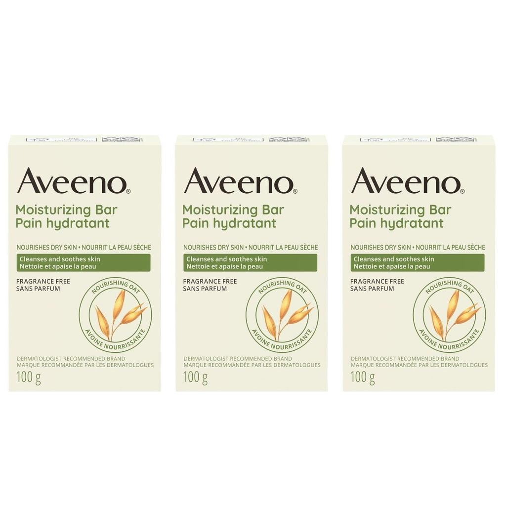 Aveeno Bar Dry Size 3.5 ออนซ์ Aveeno Moisturizing Bar สําหรับผิวแห้ง (แพ็ค 3 ชิ้น)
