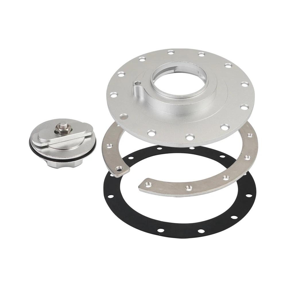 ​Billet Aluminium Easy Fill Fuel Cell Gas Cap With 12 Hole Cell Bung และปะเก็น
