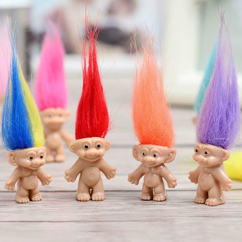 Troll ตุ๊กตามินิผมยาวตัวตลกตุ๊กตา Hairy เด็กสร้างสรรค์แคปซูลพลาสติกของเล่น Troll ตุ๊กตาตุ๊กตาของเล่น