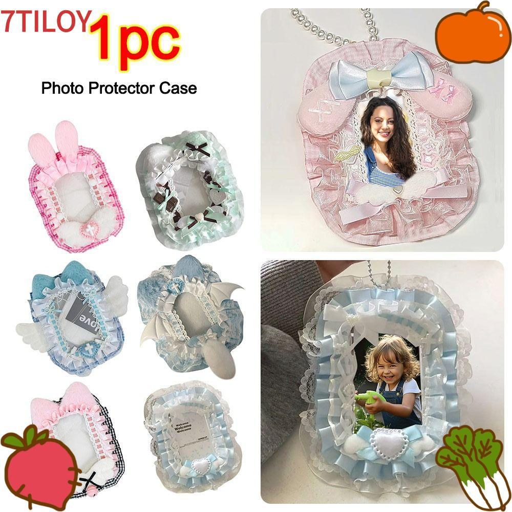 7TILOYSHOP กระเป๋าบัตรBow Bow Pattern ตุ๊กตาอนิเมะมีช่องเก็บบัตร