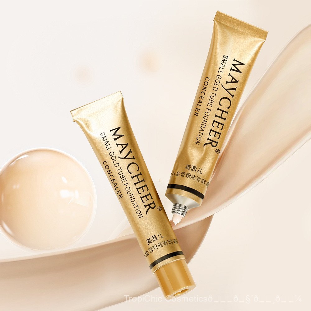 Meiqianer Golden Tube คอนซีลเลอร์จุดรอยสิว Dark Circles Tattoo Liquid Foundation ครีม Strong Coverag