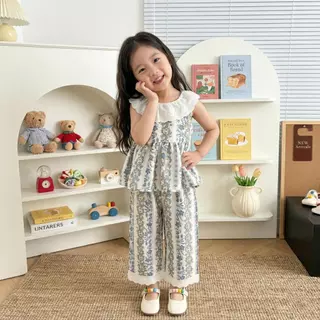 Dolemi Baby ชุดเสื้อ เสื้อแขนกุด+ กางเกงขายาว สไตล์เกาหลี ใหม่ สำหรับเด็กหญิง ชุดฤดูร้อน 80CM-160CM