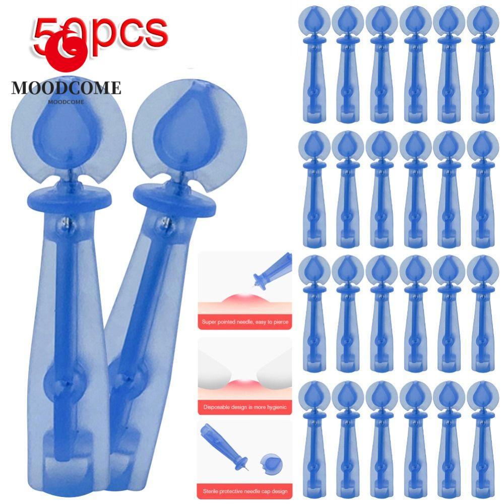 MOODOME 50 ชิ้น/กล่องทิ้งเข็มสิว, Skin Care Pimple Pins Blackhead Remover เครื่องมือ, Pimple Extract