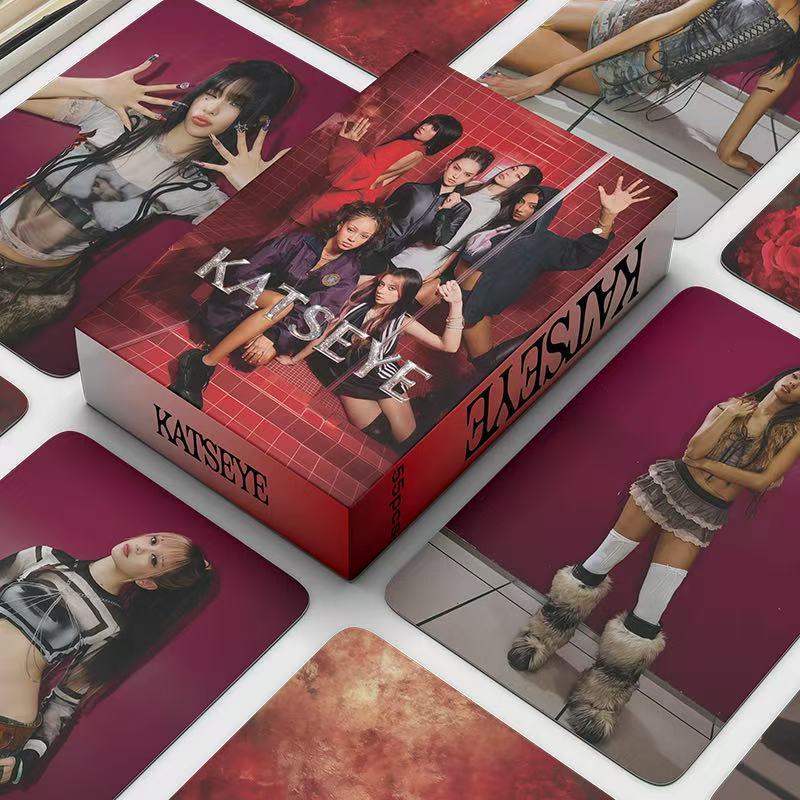 สินค้าใหม่-55 ชิ้น KATSEYE Photocard Cross-Country Girl Group KPOP สินค้า LOMO Collection Photocard