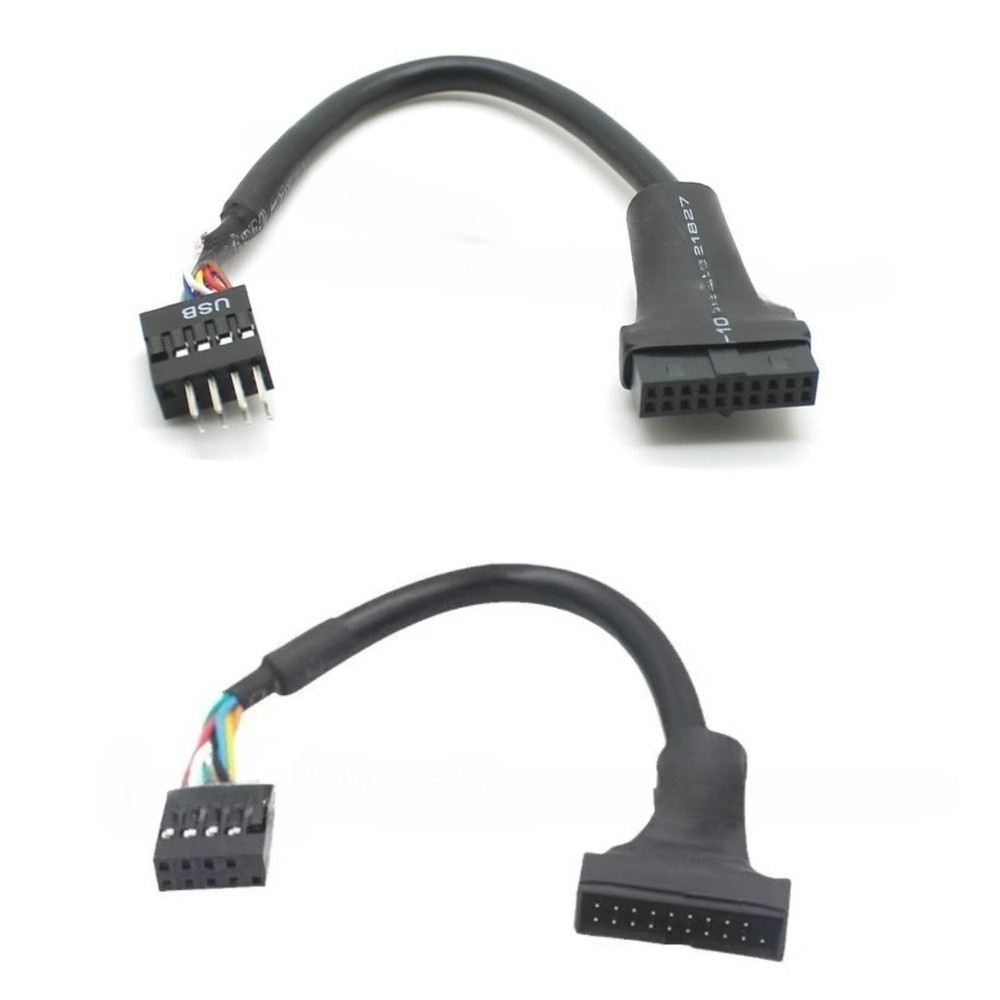USB 3.0 ถึง USB 2.0 Converter 20 Pin ชาย 9 Pin PC เมนบอร์ดหญิงสายเคเบิลข้อมูลอะแดปเตอร์ขยายสายไฟสําหรับ PC คอมพิวเตอร์ความยาว 15 ซม.