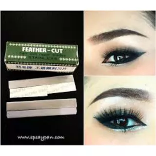1 กล่อง 12 ใบ แท้100% ใบมีดโกน ใบมีด กันคิ้ว ขนนก Feather เครื่องกันคิ้ว โกนหนวด