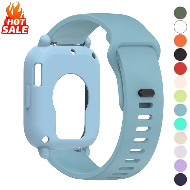 สายรัดซิลิโคน + กรณีสําหรับ Redmi Watch 5 Active/5 Lite กรณี Hollow Protector ฝาครอบกีฬาสําหรับ Redm