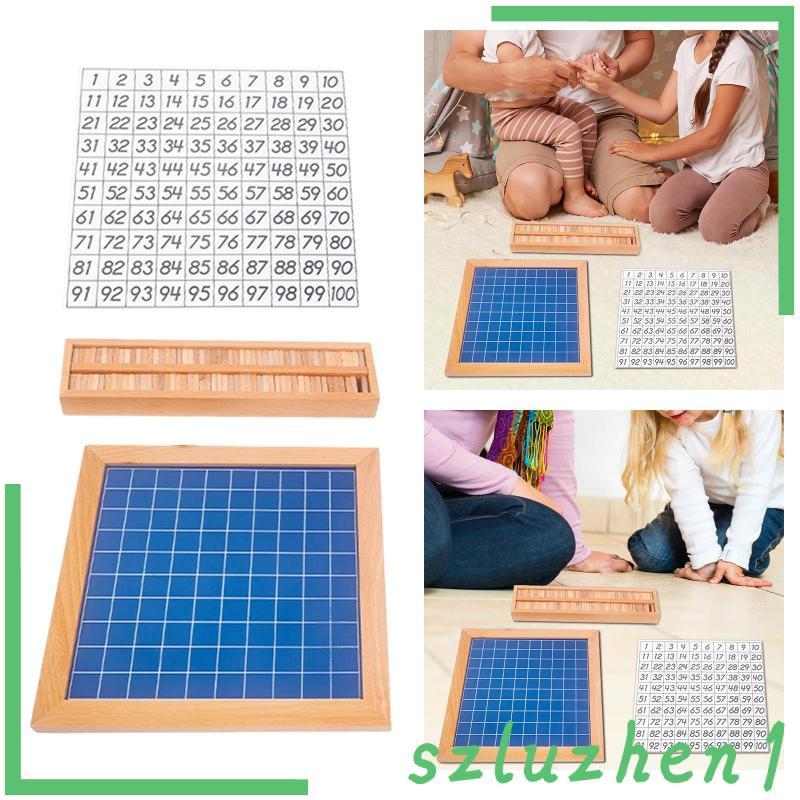 [Szluzhen1] Montessori 1-100 Number Board การศึกษาร้อยเกมกระดานของเล่นสําหรับของขวัญ