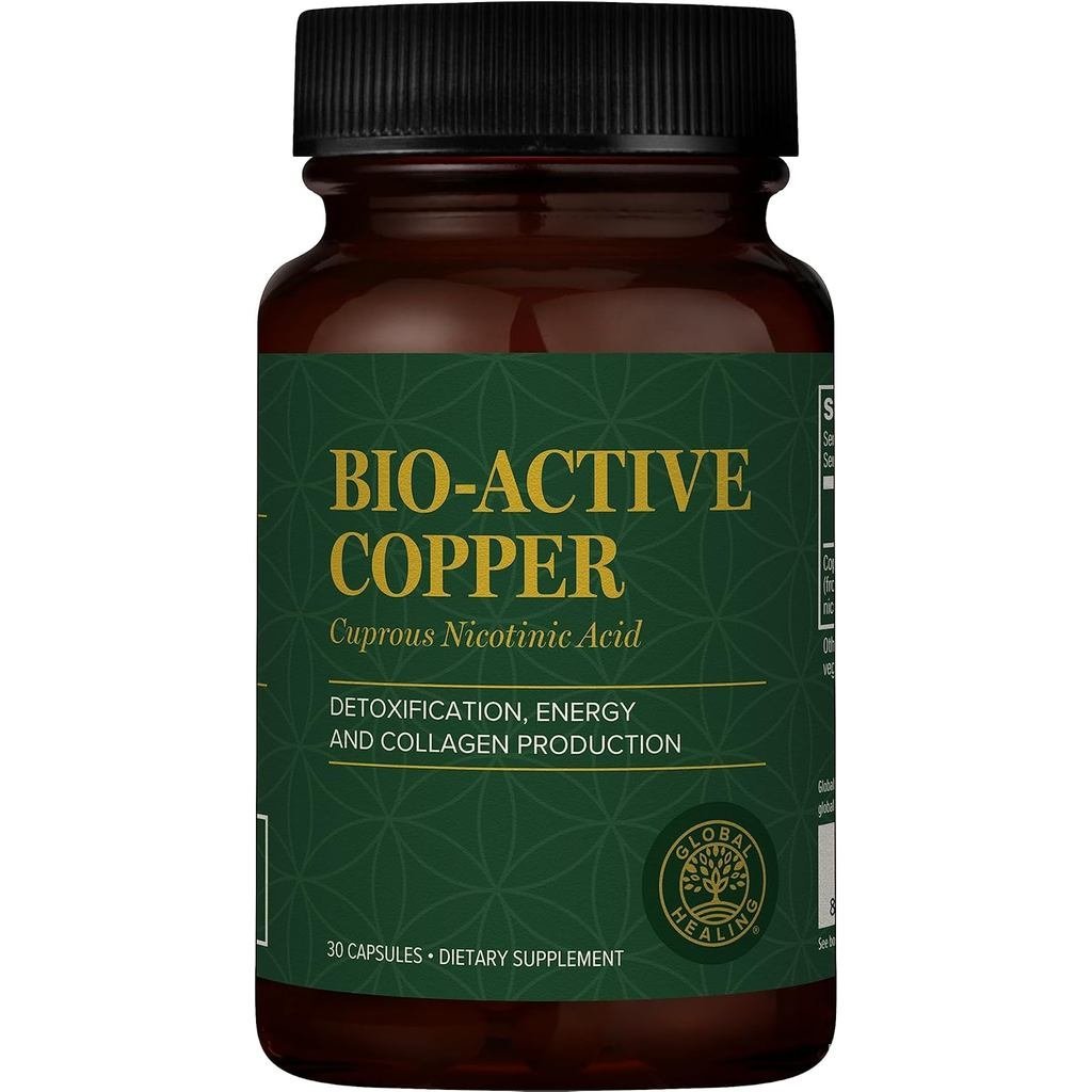 Global Healing Bio-Active Copper อาหารเสริม Cu1 - กรดนิโคทินิกส์ ช่วยร่างกายดีท็อกซ์จากภายใน - รองรับระบบภูมิคุ้มกัน & Red Blood Cell - Niacin Vitamin B3 Chelated Copper