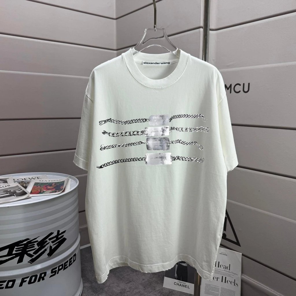 เสื้อยืดคอกลมพิมพ์ลายโซ่ Alexander Wang