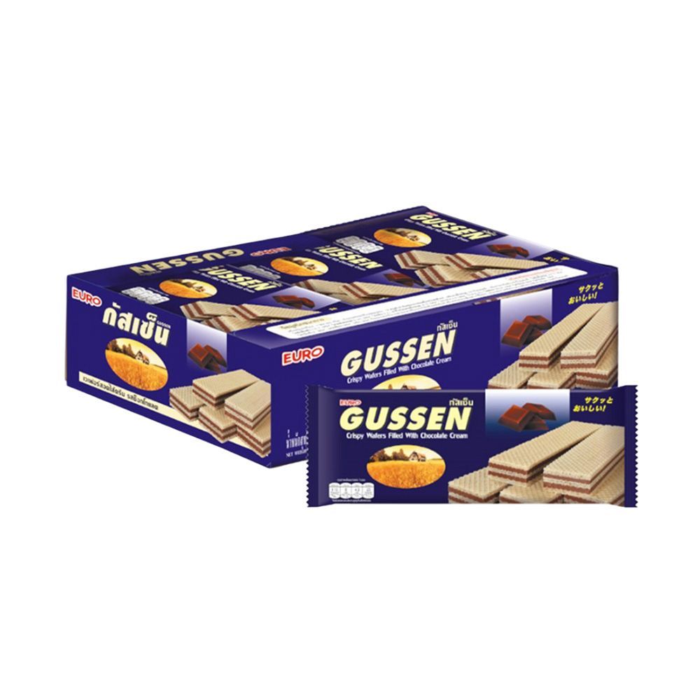 [สินค้าส่งด่วน] กัสเซ็นเวเฟอร์ไส้ครีมชอคโกแลต 25ก.X12 GUSSEN WAFERS WITH CHOCOLATE CREAM 25 GX12