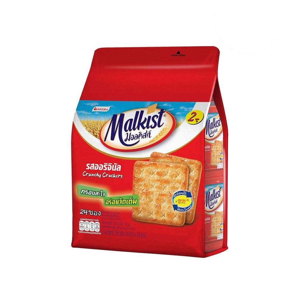 [สินค้าส่งด่วน] มอลคิสท์แครกเกอร์ออริจินอล 14ก. แพ็ค 24 MALKIST CRACKER 14G PACK 24