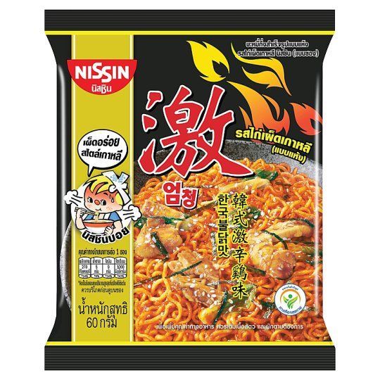 [สินค้าส่งด่วน] นิสชินซองรสไก่เผ็ดเกาหลี60ก. แพ็ค 5 NISSIN BAG SPICY KOREAN 60G. PACK 5