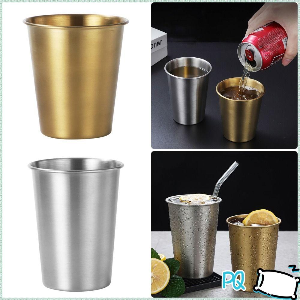PQ 1 ชิ้นถ้วยสแตนเลส,ชากาแฟเครื่องดื่ม Travel Camping กลางแจ้ง Whisky ถ้วยเบียร์,ทองเงิน 304 สแตนเลส