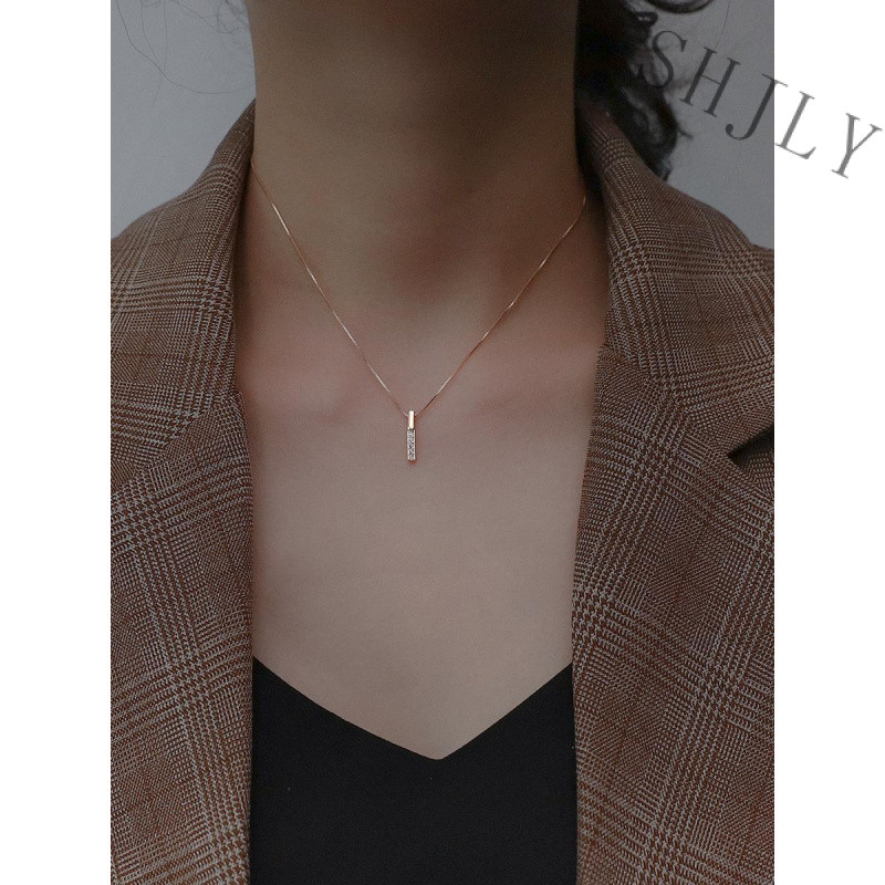 All-Match สร้อยคอเครื่องประดับ 925 สร้อยคอเงินหญิง Clavicle Chain ins Simple Niche Design Rose Gold 