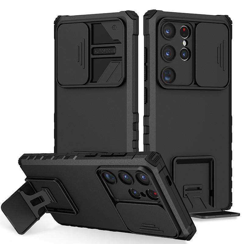เหมาะสําหรับ Samsung Galaxy S24 Ultra S21 S23 FE S22 Plus 5G Hybrid เกราะกันกระแทกขาตั้งเคสโทรศัพท์ส