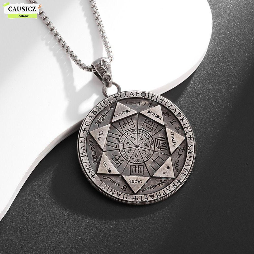 CAUSICZ 7 Archangels จี้ซีล, สแตนเลส Amulet Solomon Amulet สร้อยคอ, เครื่องประดับ Hip Hop ขัดเครื่อง