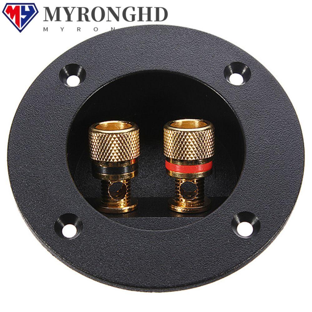 MYRONGHD ขั้วต่อลําโพงสเตอริโอ ทรงกลม พร้อมแจ็คกล้วย คุณภาพสูง 2 ชิ้น