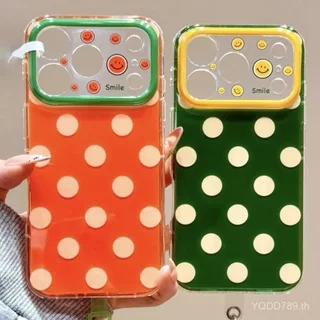 เคสโทรศัพท์ เหมาะสําหรับ iPhone 11 12 13 14 15 16 17 Pro max Polka Dot Smiley Face Shock-proof Shock-proof เคสป้องกันรวมทุกอย่างกรณี 11HF