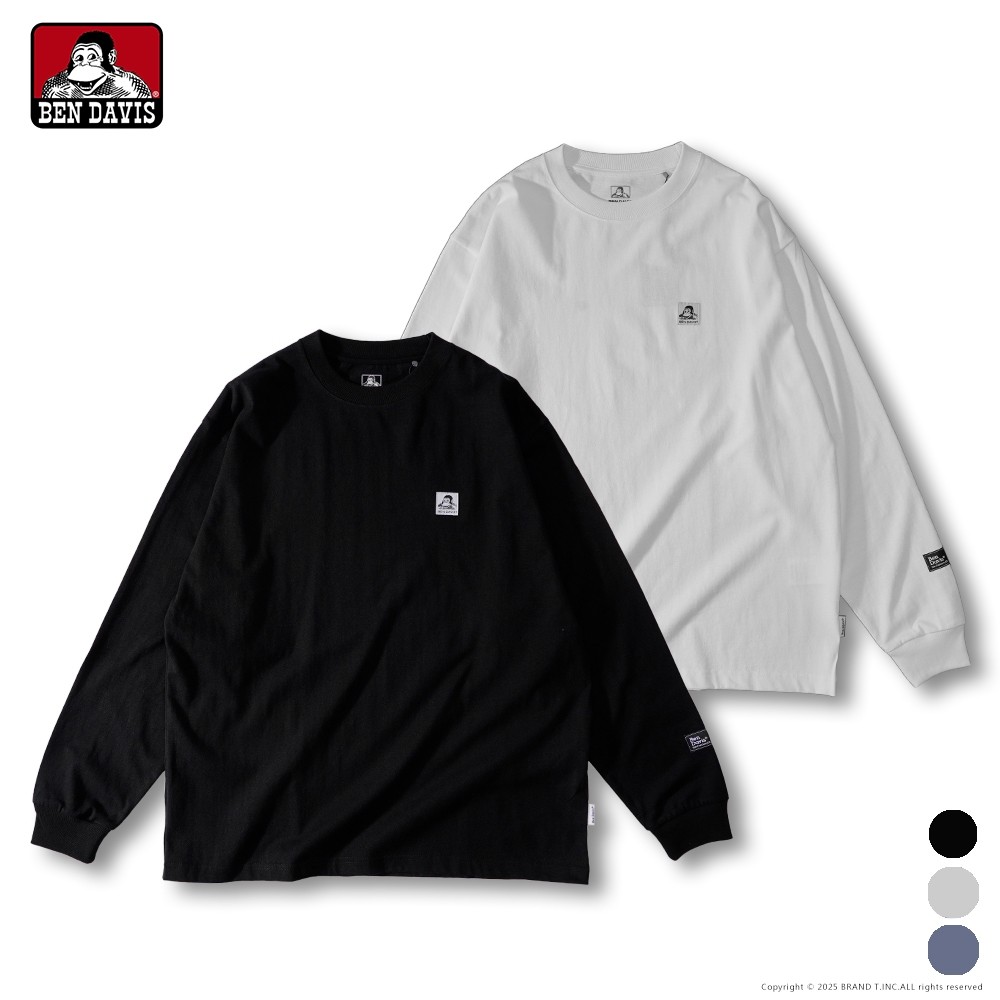 [BEN DAVIS] LABEL WIDE L/S TEE Version Long Sleeve T 3 สีเสื้อยืดแขนยาวผู้ชาย