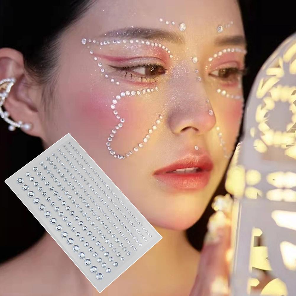สติ๊กเกอร์แต่งหน้าตา สติ๊กเกอร์หน้ากลิตเตอร์ Diy แบบมีกาวในตัว B3t0